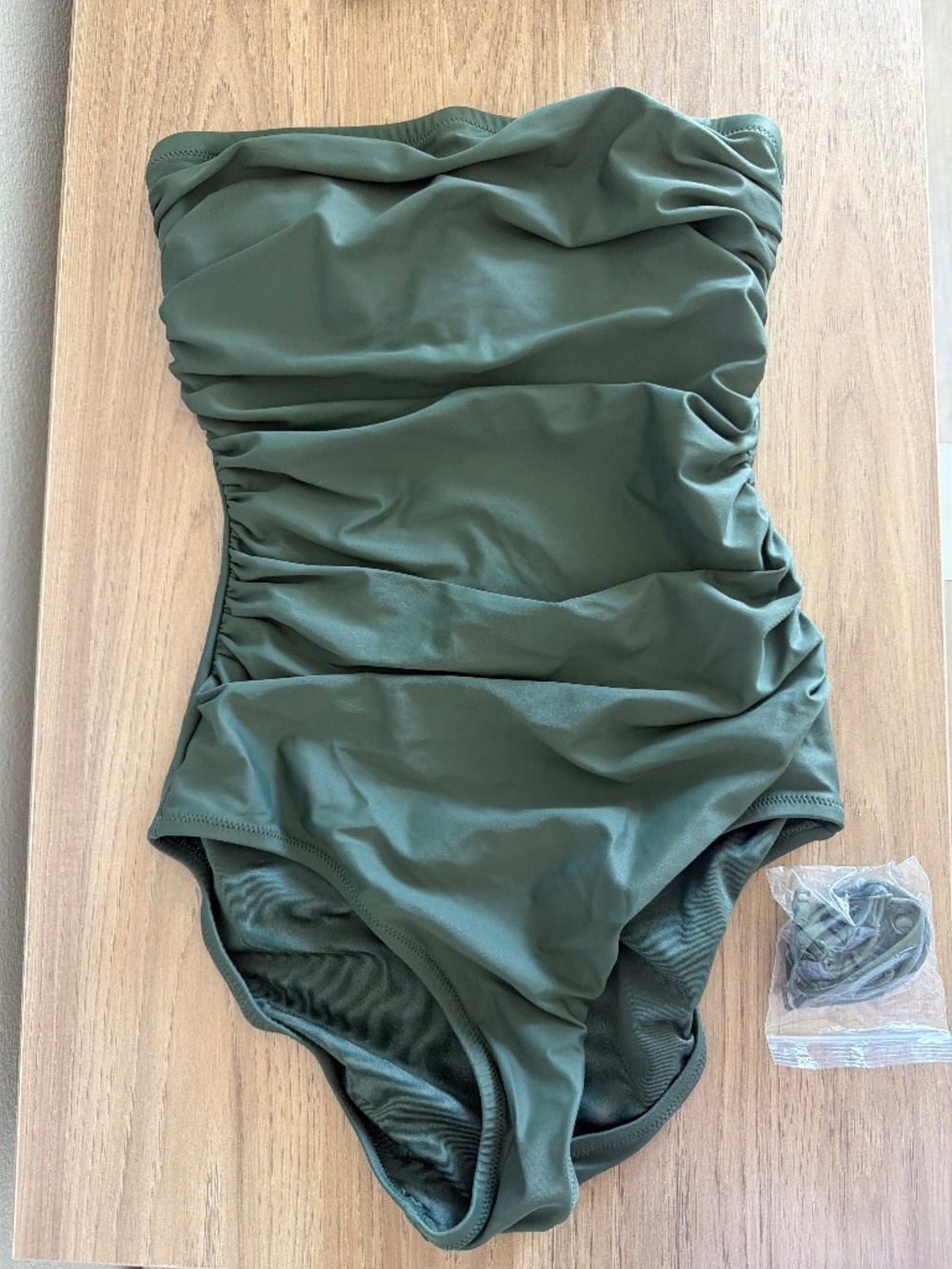 J Crew Green Ruched One Piece Swimsuit Size 4